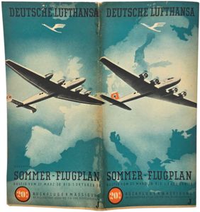 Original WW2 German Document - Deutsche Lufthansa Sommerflugplan 27 März bis 1 Oktober (1938)