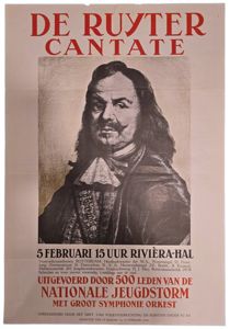 Original WW2 Dutch Collaboration NJS Poster - De Ruyter Cantate, Nationale Jeugdstorm Rotterdam (1944)