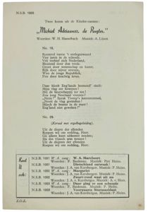 Original WW2 Dutch NSB Collaboration Document - Kinder-cantate Michiel de Ruyter song text (1944)
