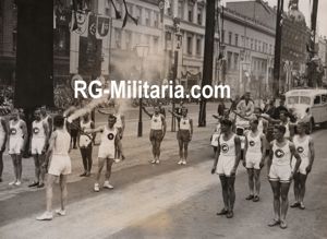 Original WW2 German Press Photo - Olympics, Olympic Games, opening ceremony olympic fire carrying, Berlin (1936)