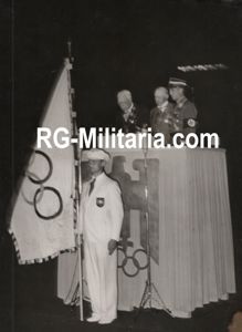 Original WW2 German Press Photo - Olympics, Olympic Games, opening speech Graf Baillet Latour and Staatskommissar Dr. Lippert, Berlin (1936)