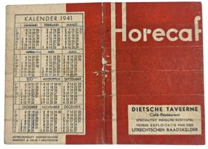 Original WW2 Dutch Document - Distribution coupon holder Dietsche Taveerne, Utrechtschen Raadskelder, Utrecht