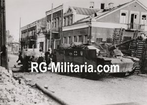 Original WW2 German Press Photo - German Panzer Tank Stug with decal, Eastern Front