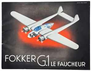 Original WW2 Dutch Brochure - Fokker G1 Le Faucheur airplane information brochure (1936)