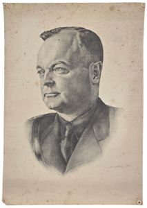 Original WW2 Dutch Collaboration NSB Document - Portrait of Anton Mussert (1940)
