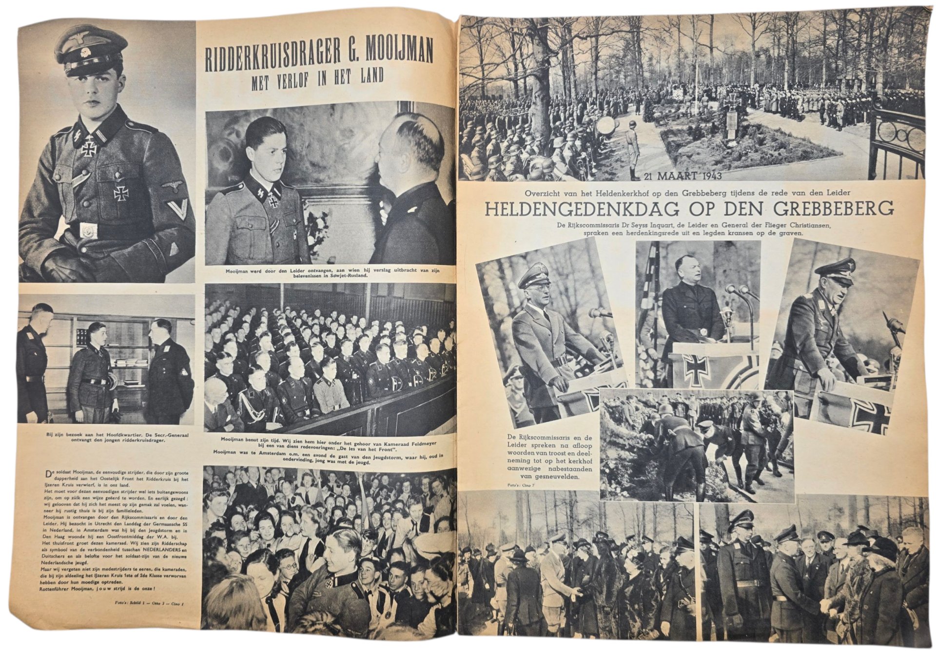 Original WW2 Dutch Collaboration NSB Magazine - Fotonieuws, 3rd year No. 4 ''Bombing of Rotterdam'' (1943) — image 2