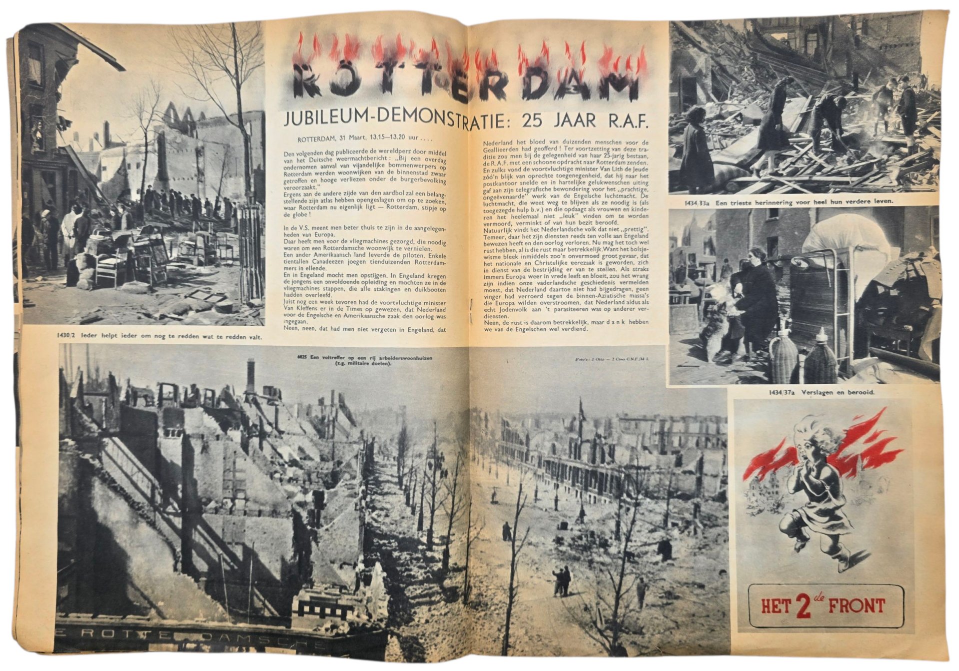 Original WW2 Dutch Collaboration NSB Magazine - Fotonieuws, 3rd year No. 4 ''Bombing of Rotterdam'' (1943) — image 4
