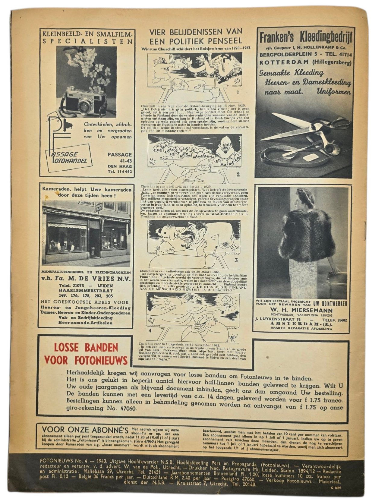 Original WW2 Dutch Collaboration NSB Magazine - Fotonieuws, 3rd year No. 4 ''Bombing of Rotterdam'' (1943) — image 7
