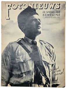 Original WW2 Dutch Collaboration NSB Magazine - Fotonieuws, 1st year No. 5 ''De jeugd ziet weer toekomst! (1941)