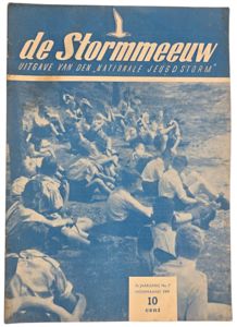 Original WW2 Dutch Collaboration NSB Magazine - NJS Jeugdstorm De Stormmeeuw, 7th year No. 7 (1941)