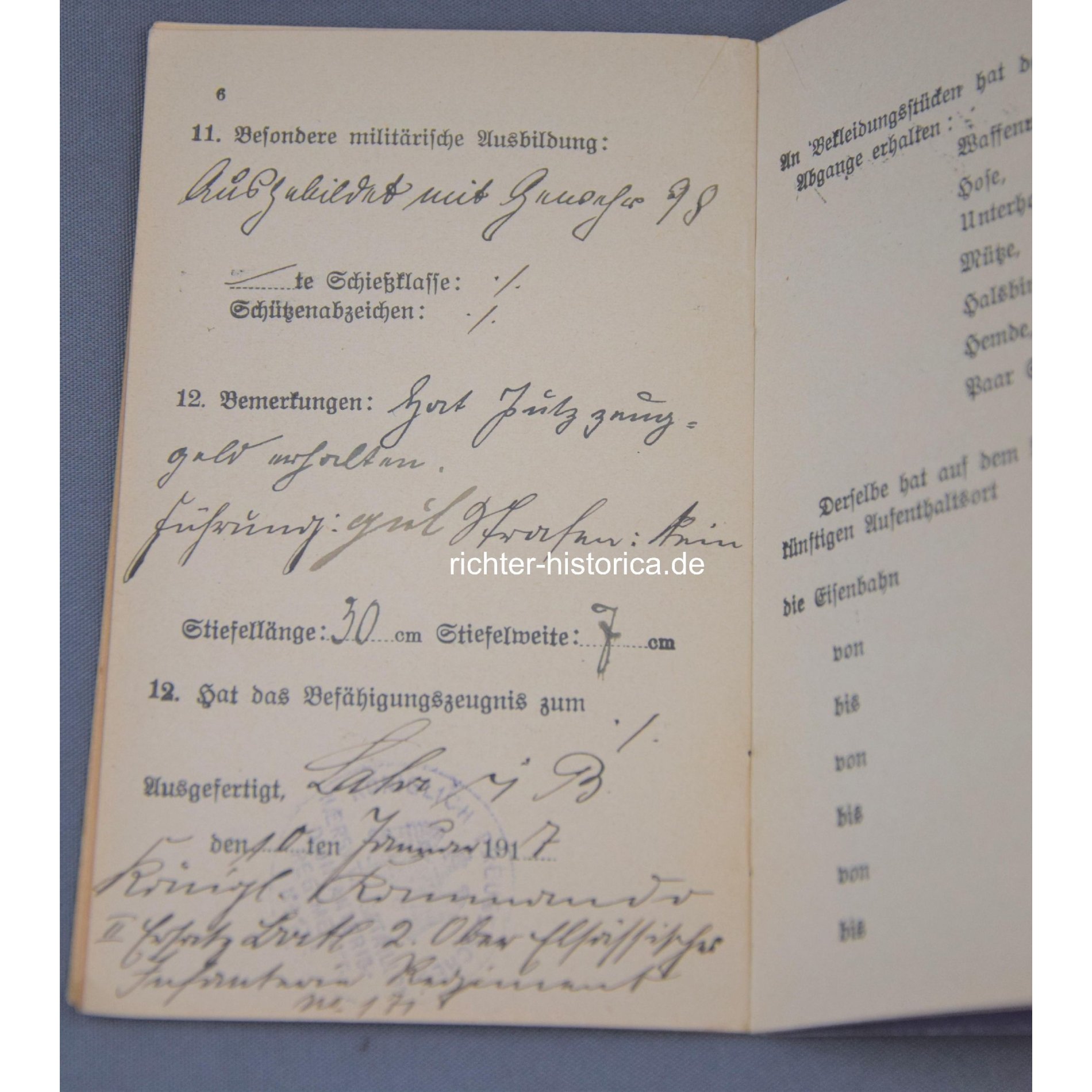 1.Weltkrieg Militärpass 2.Ersatz-Bataillion 2. Ober. I.Rgt. Nr.171 — image 5