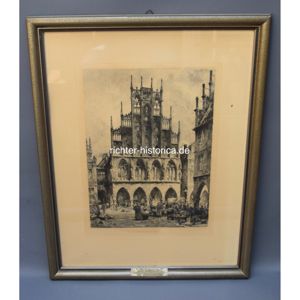 'Für treue Dienste der Provinzialhauptstadt Münster' Radierung von H.Braun