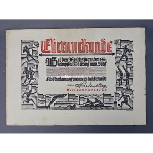 Ehrenurkunde Reichsjugend Wettkämpfen