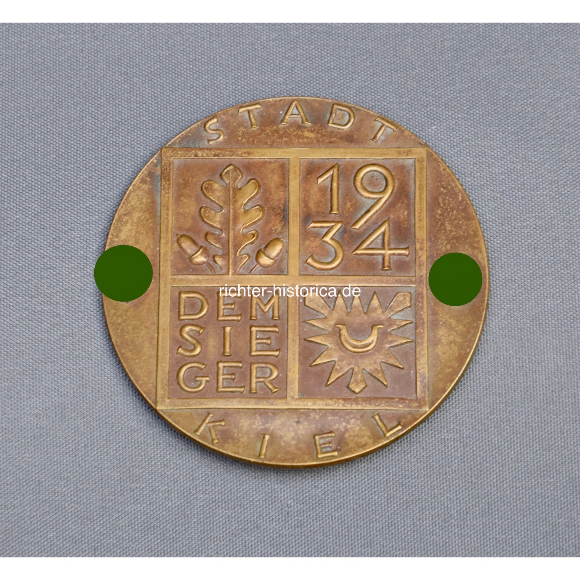 Große Bronze Medaille Stadt Kiel 'Dem Sieger' 1934