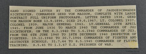 Christmas Greeting Letter Hand Written by Gerd Von Massow, Commander of Jagdgeschwader Richtofen — image 4