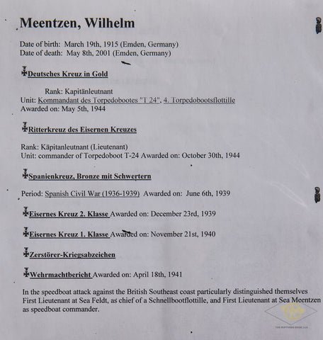 German WWII Signed Photo and Letter from Knight's Cross Winner Wilhelm Meentzen — image 3