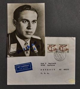 German WWII Signed Photo of Knight's Cross Winner Heinz Deutsch