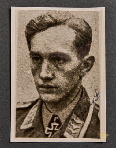 German WWII Signed Photo of Knight's Cross Winner Pilot Wilhelm Brennecke