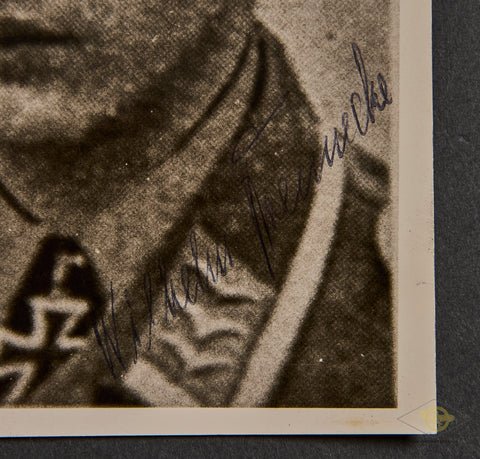 German WWII Signed Photo of Knight's Cross Winner Pilot Wilhelm Brennecke — image 2