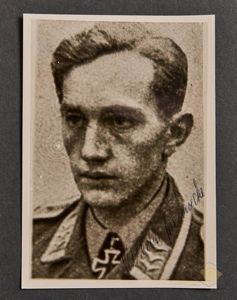 German WWII Signed Photo of Knight's Cross Winner Pilot Wilhelm Brennecke