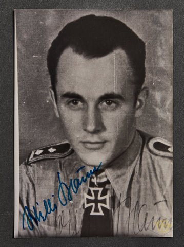 German WWII Signed Photo of Knight's Cross Winner Pilot Wilhelm 'Willi' Braun