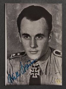 German WWII Signed Photo of Knight's Cross Winner Pilot Wilhelm 'Willi' Braun