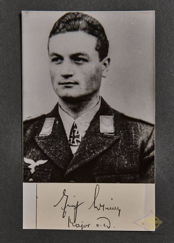 German WWII Signed Photo of Knight's Cross Winner Erich Beine