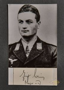 German WWII Signed Photo of Knight's Cross Winner Erich Beine