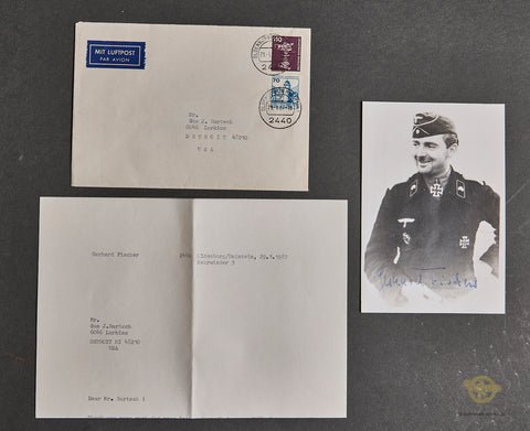 German WWII Signed Photo of Knights Cross Winner Gerhard Fischer of 23rd Panzer-Division