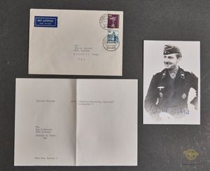 German WWII Signed Photo of Knights Cross Winner Gerhard Fischer of 23rd Panzer-Division
