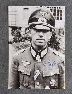 German WWII Signed Photo of Heer Soldier Robert Alber a Knight's Cross of the Iron Cross Winner