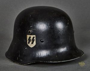 Incredible, Named and Researched WWI SS Model 1916 Double Decal Helmet