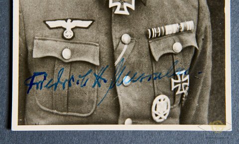 German WWII Signed Photo of Knights Cross Winner Fredrich-Heinrich Musculus — image 2
