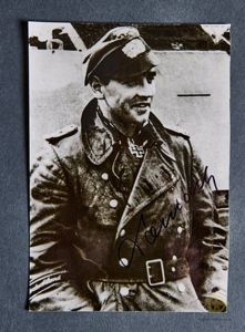 German WWII Signed Photo of Knights Cross Winner Gottfried Tornau