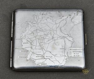 German WWII Silver Autobahn Cigarette Case