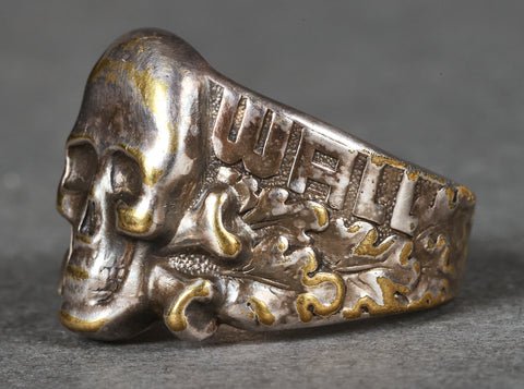 German WWII West Wall Skull Ring — image 2