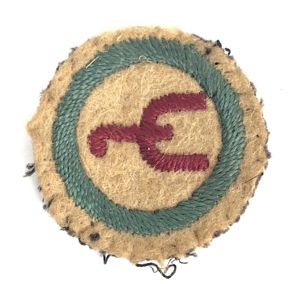 Boy Scouts Horseman Rider proficiency khaki felt cloth badge c.1909 issue