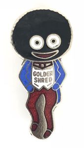 Robertson Golly standard white waistcoat advertising chrome badge OLYMPIC BADGES