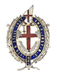 Iron & Steel & American Institute of Mining Engineers 1906 AGM Badge