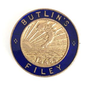 Butlins 1946 Filey Holiday Camp leaping fish badge