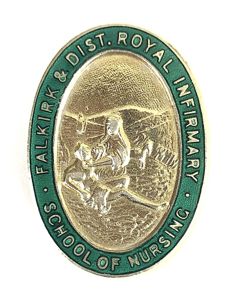 Falkirk & District Royal Infirmary School of Nursing 1966 Hm silver enamel badge Scotland