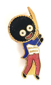Robertsons Golly Cricketer white waistcoat advertising badge F & S B'HAM