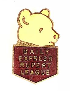Daily Express Newspaper Rupert Bear League childrens club badge J.R.Gaunt London.