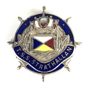 T.S.S. Strathallan P&O shipping line ships wheel badge torpedoed by German U Boat 1940