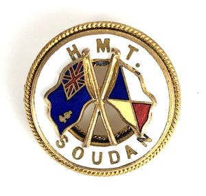 His Majesty's Troopship H.M.T. Souda P&O shipping line ships bouy badge