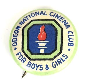 Odeon National Cinema Club For Boys & Girls tin button badge