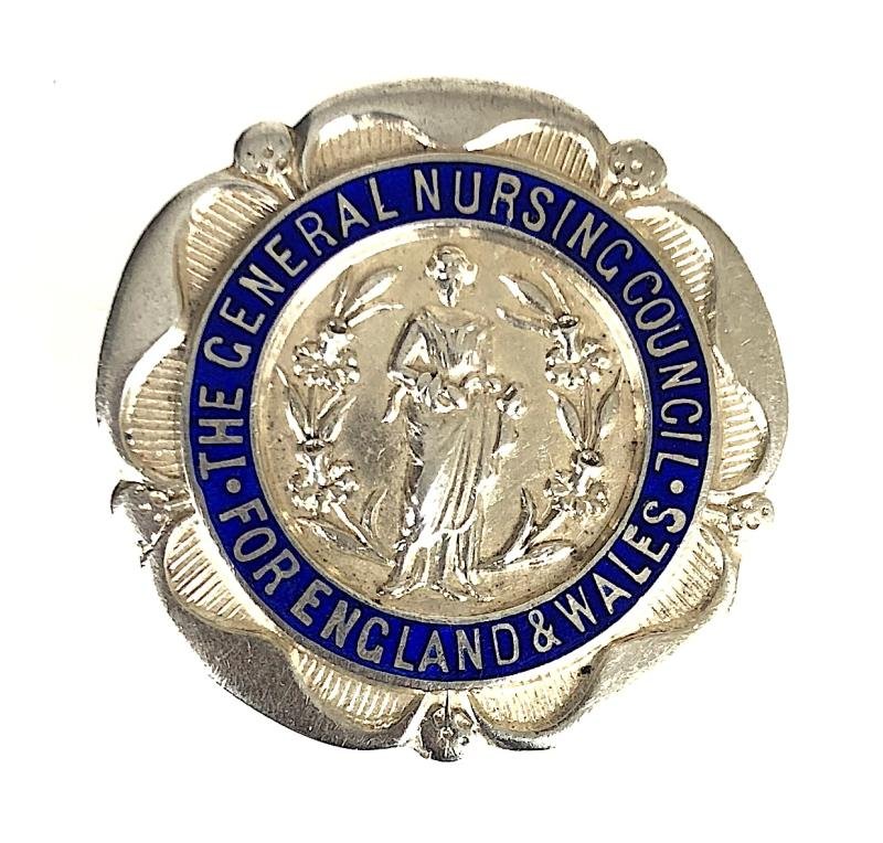 Queen Alexandras Imperial Military Nursing Service male nurse medal & SRN named badge