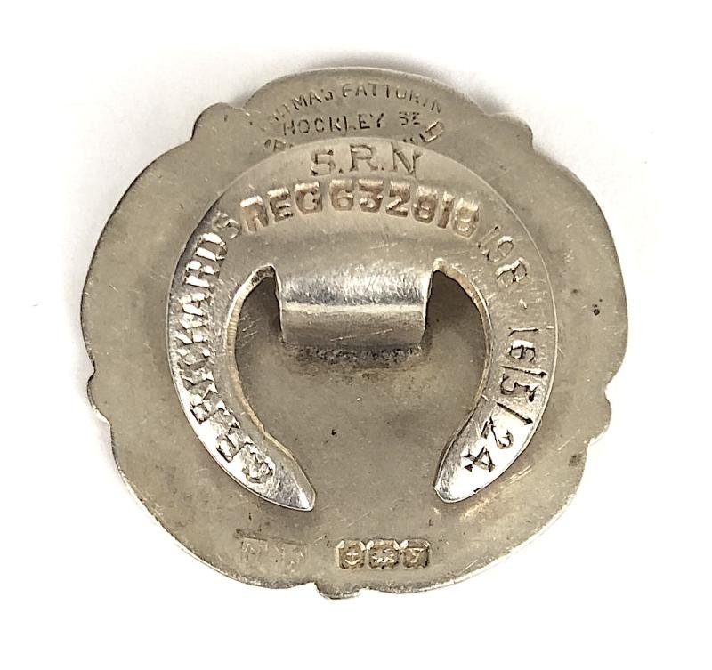 Queen Alexandras Imperial Military Nursing Service male nurse medal & SRN named badge