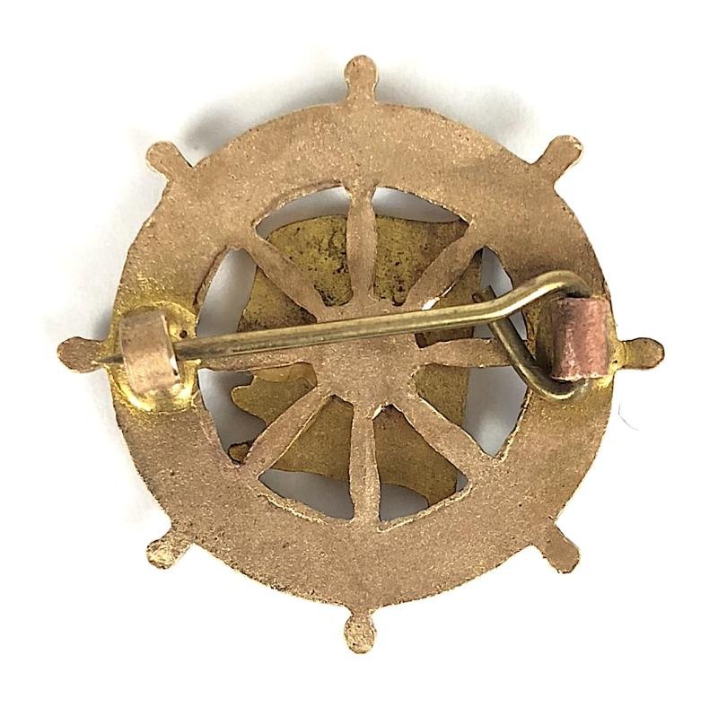 RMS Queen Mary Cunard White Star Line ships wheel badge post 1967 revival souvenir