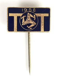 I.O.M. TT 1958 motorcycle racing badge B'Ham Medal & Badge Co Ltd